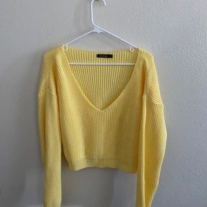 Yellow V-Neck Sweater